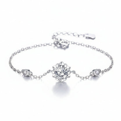 Snowflake Moissanite Earrings/Necklace/Bracelet set in 18K White Gold Plated 925 Silver (GRA) Capella Reya pic 7