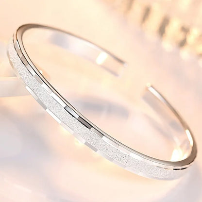 Italian Modern Minimalist Quadrilateral Bangle Bracelet set in 18K White Gold Plated 999 Pure Silver Capella Jewellery
