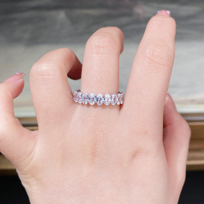 European Dove Egg Inspired Ring 18 High Carbon Diamonds set in Platinum 925 Sterling Silver Capella Jewellery