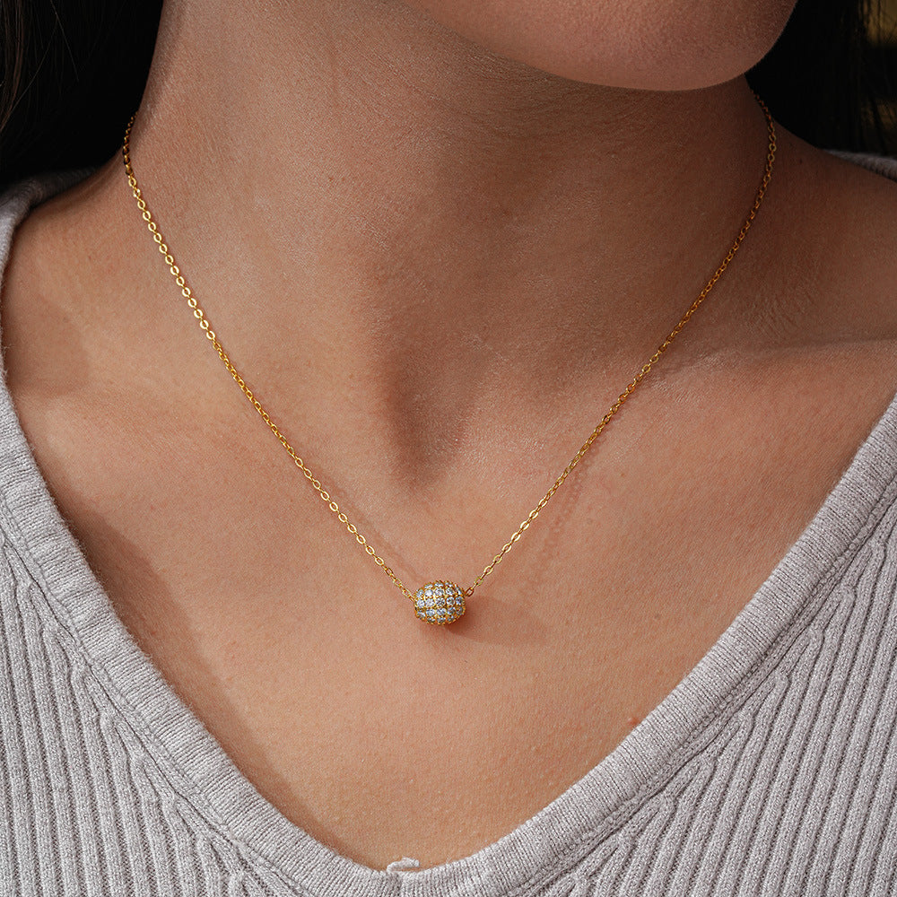 Golden Barrel Micro Inlay Moissanite Diamond Pendant set in 18K Gold Plated 925 Silver