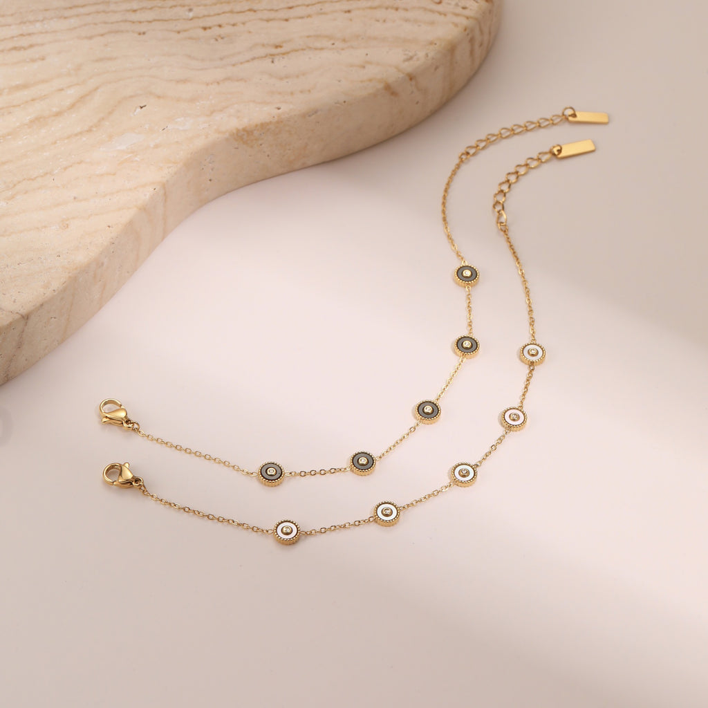 18K Gold Plated Luxury Fritillary Necklace and Bracelet Exquisite Design Sense Ornament