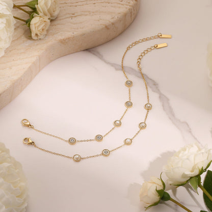 European Rome Inspired Deign Summer Necklace and Bracelet set in 18K Gold Plating Capella Jewellery