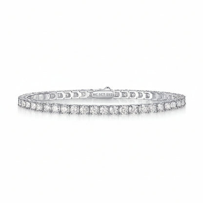Italian Tennis Bracelet Full 0.5 Carat Moissanite set 18K White Gold Plated 925 Silver (GRA) Capella Jewellery