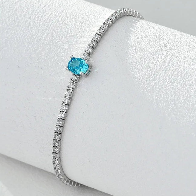 Elegant Italian Design Tennis Bracelet Pave Inlay Natural Zircon set in 18K White Gold 925 Sterling Silver Capella Jewellery