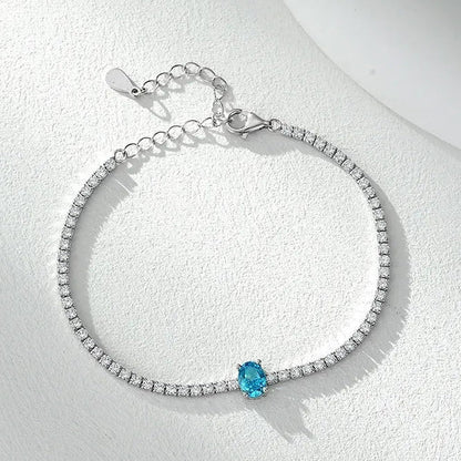 Elegant Italian Design Tennis Bracelet Pave Inlay Natural Zircon set in 18K White Gold 925 Sterling Silver Capella Jewellery