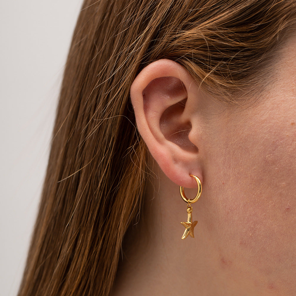 18K Gold Plated Starfish Pendant For Women All-match