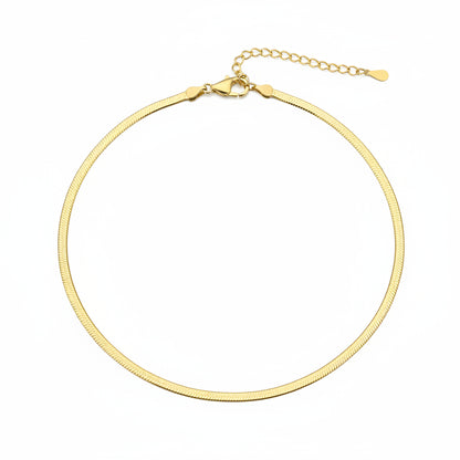 Classic Flat Snake Bone Design Necklace Set in 18k Gold Plated 925 Sterling Silver Capella Jewellery