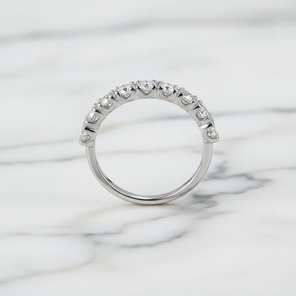 French Inspired Princess Eternity Ring 1 Carat Moissanite set in Platinum Plated 925 Silver (GRA) Capella Jewellery