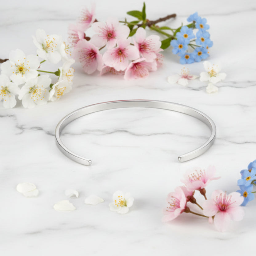 Classic Elegance Opening Bangle Bracelet set in Premium 925 Sterling Silver