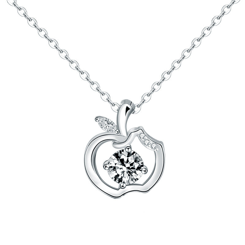 The Big Apple Inspired 0.5 Carat Moissanite Diamond Necklace set in Platinum 925 Silver (GRA)