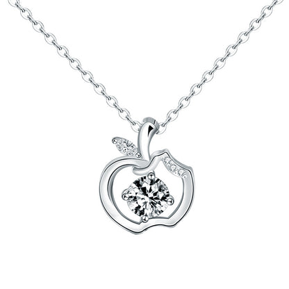 Big Apple American Inspired 0.5 Carat Moissanite Necklace set in Platinum 925 Silver (GRA) Capella Jewellery