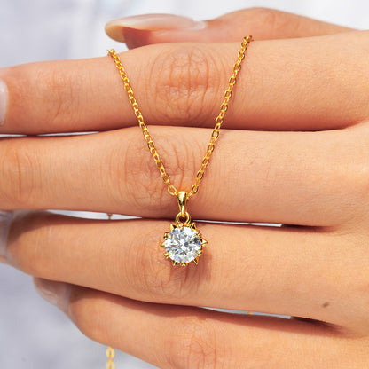 Starry Night 1 Carat Moissanite Pendant Necklace set in 18K Gold Plated 925 Silver (GRA) Capella Jewellery