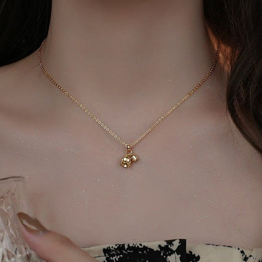 French Lily's Of The Valley Design Necklace set in 18K Gold Plated 925 Sterling Silver