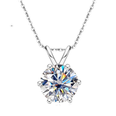 Exquisite 5 Carat Moissanite Diamond Pendant Necklace set in 18K White Gold 925 Silver (GRA)