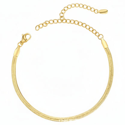 Simple & Elegant Italian Inspired Snake Bone Chain Bracelet set in 18K Gold Plating Capella Jewellery