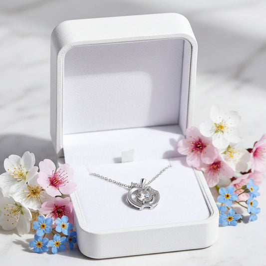 Big Apple American Inspired 0.5 Carat Moissanite Necklace set in Platinum 925 Silver (GRA) Capella Reya pic 2