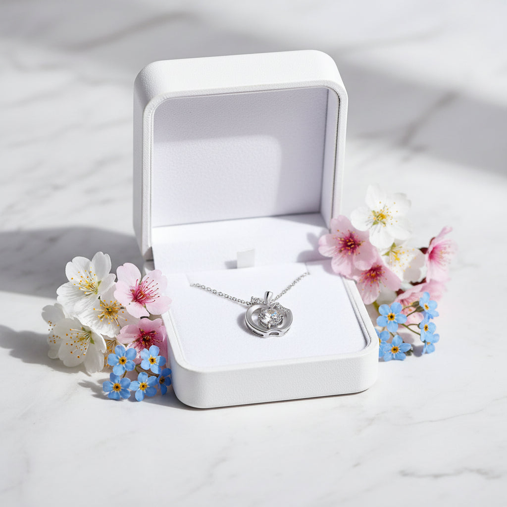 The Big Apple Inspired 0.5 Carat Moissanite Diamond Necklace set in Platinum 925 Silver (GRA)