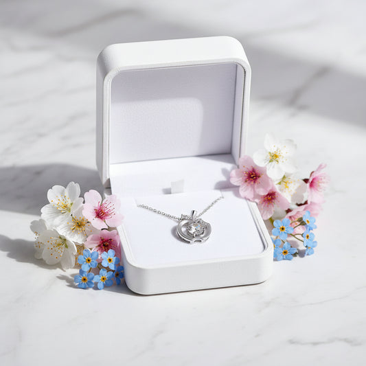 Big Apple American Inspired 0.5 Carat Moissanite Diamond Necklace set in Platinum 925 Silver (GRA)