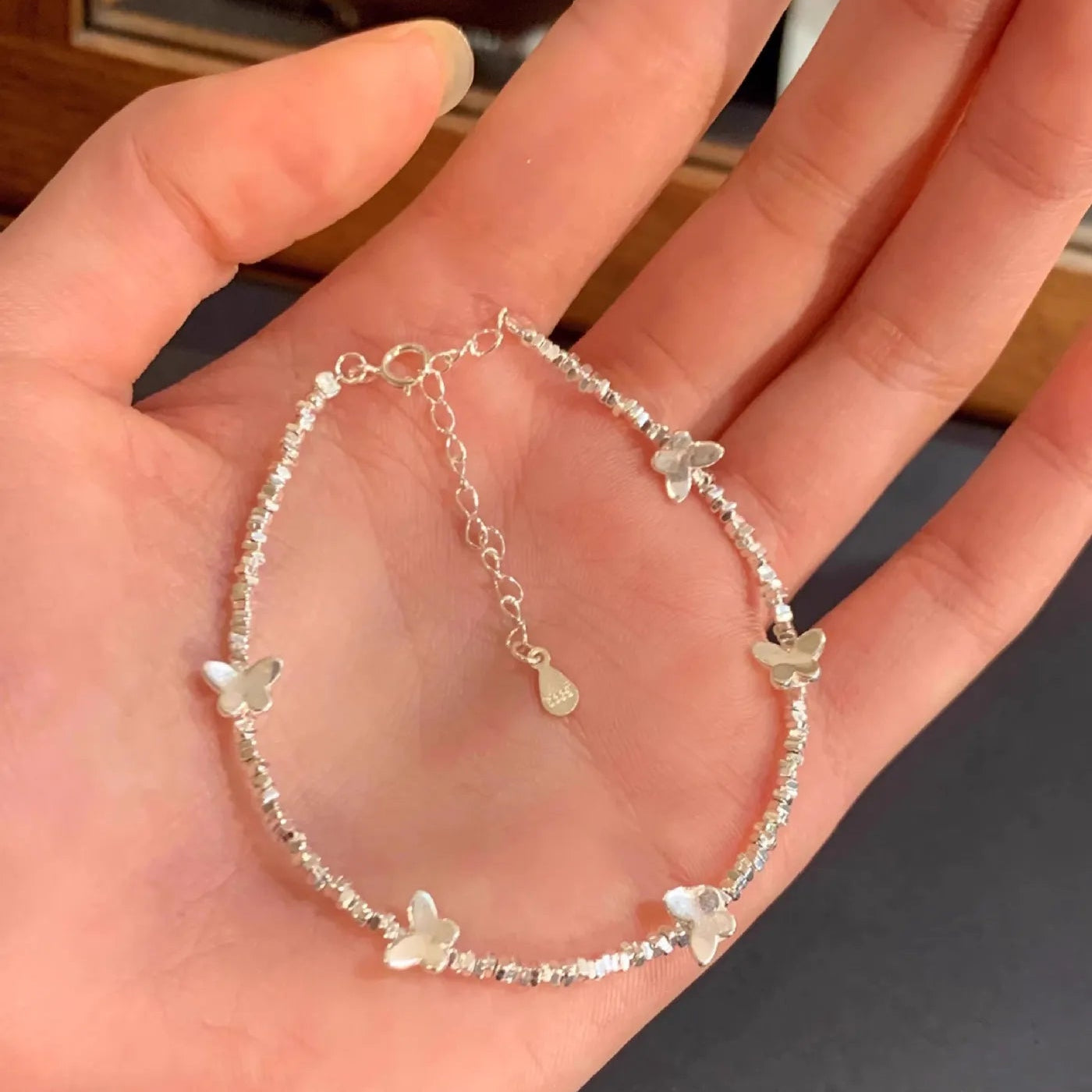 Delicate Butterfly Bracelet set in Small Sweet Pieces of 925 Sterling Silver