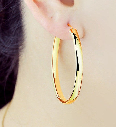 Classic Large Personality Hoop Earring set in 18K Gold Plated 925 Sterling Silver