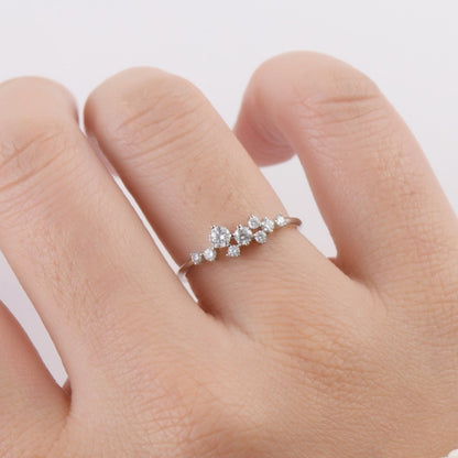 Constellation Stars 0.3 Carat Moissanite Ring set in 18K White Gold Plated 925 Silver (GRA) Capella Jewellery