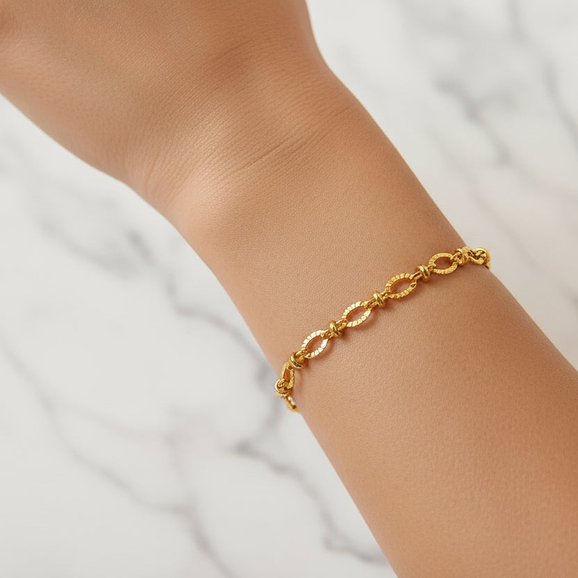 Classic Chic French Designed Choker Bracelet set in 18K Gold Plating