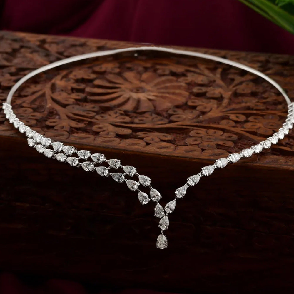 Zircon Crystal Geometric Multi-layer Open Necklace