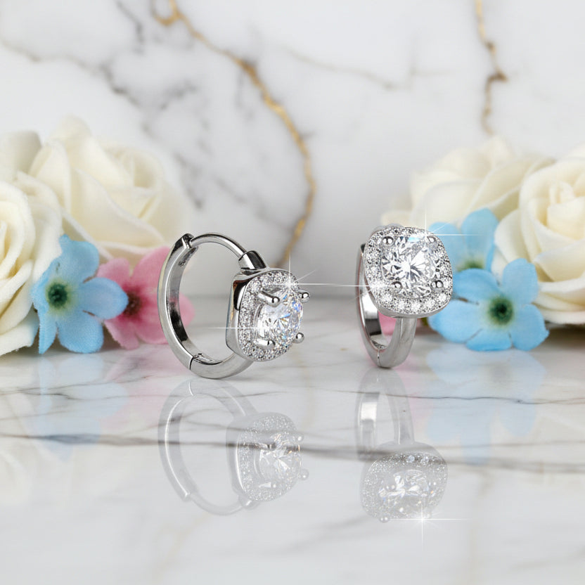 Beijing Modern Design 2 Carat Moissanite Diamond Earrings set in 925 Sterling Silver (GRA)