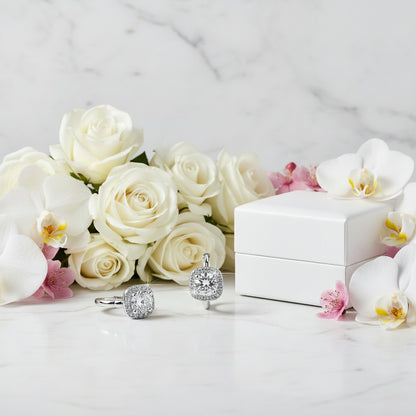 Beijing Modern Design 2 Carat Moissanite Earrings set in Platinum Plated 925 Silver (GRA) Capella Reya pic 4