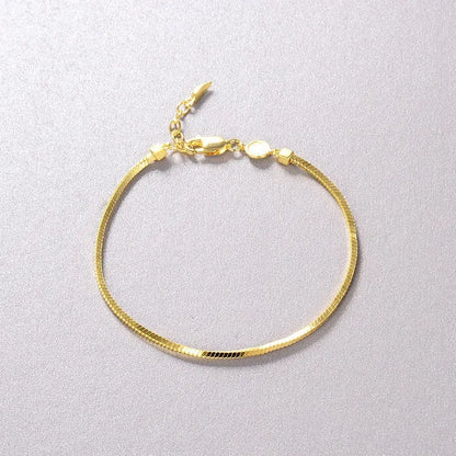 European Vintage Design Snake Bone Chain Bracelet set in 18K Gold Plated 925 Sterling Silver Capella Jewellery