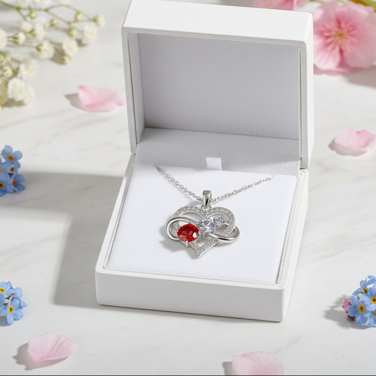 Modern Heart Pendant 1.8 Carat Moissanite Diamond Love Necklace set in 925 Silver (GRA)