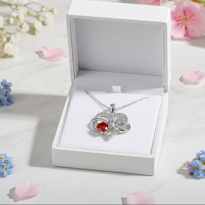 Modern Heart Pendant 1.8 Carat Moissanite Love Necklace set in Platinum Plated 925 Silver (GRA) Capella Jewellery