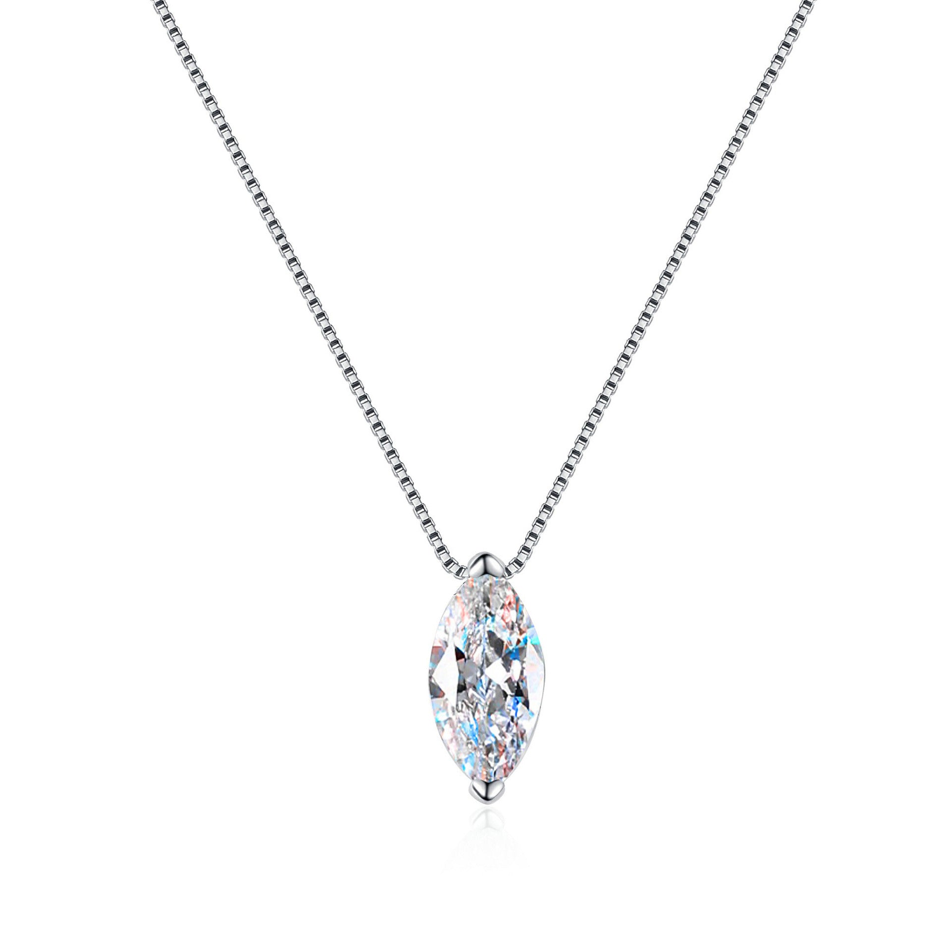 Italian Design Horse Eye 1 Carat Moissanite Diamond Necklace set in 925 Silver (GRA)