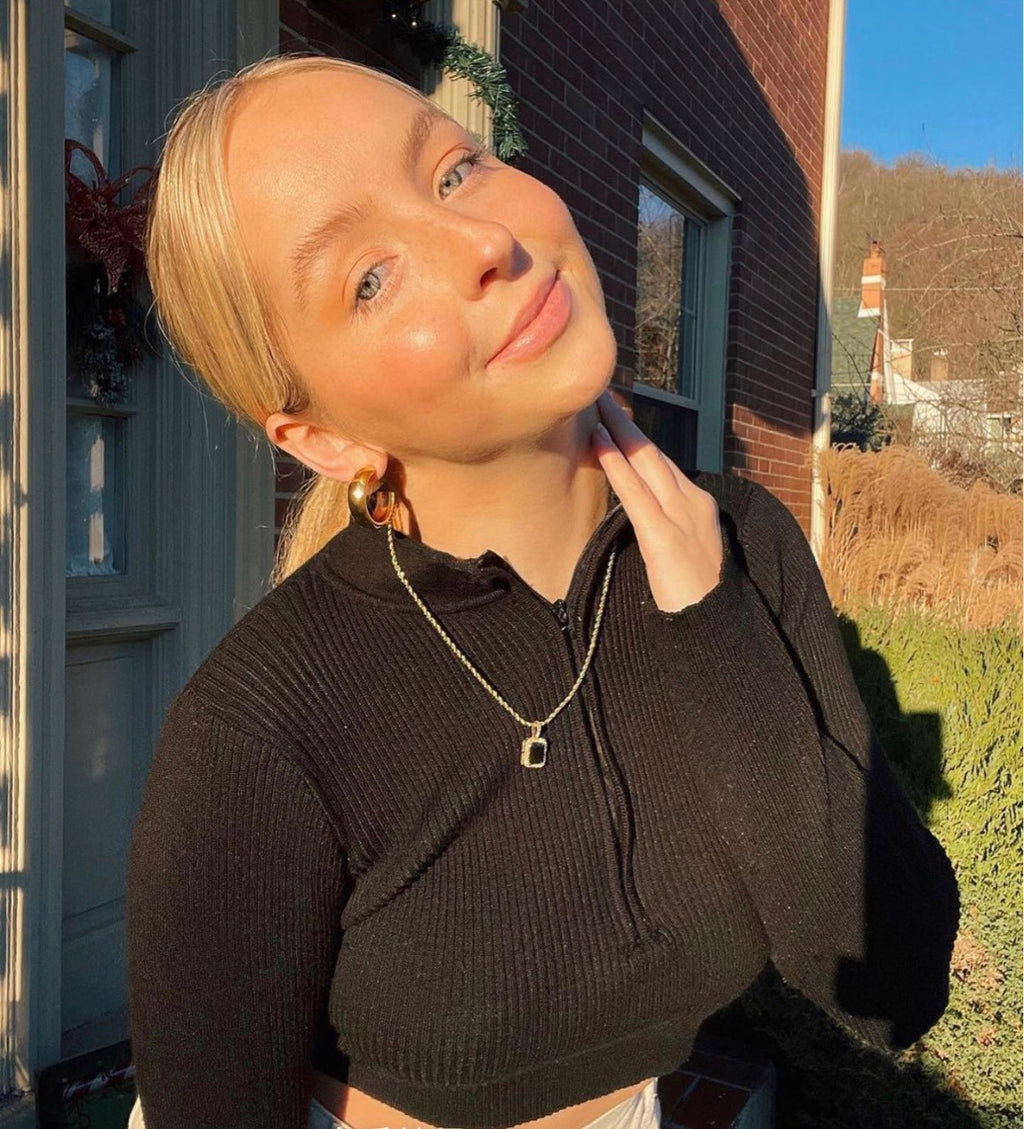 18K Gold Plated Women's Gemstone Necklace Clavicle Chain