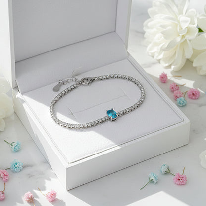 Elegant Italian Design Tennis Bracelet Pave Inlay Natural Zircon set in 18K White Gold 925 Sterling Silver Capella Jewellery