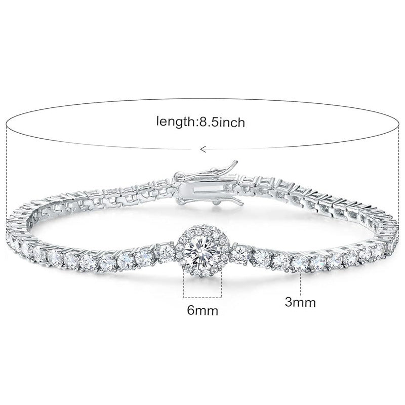 18K Gold Plated Zircon Crystal Full Diamond Tennis Bracelet Japanese Designed