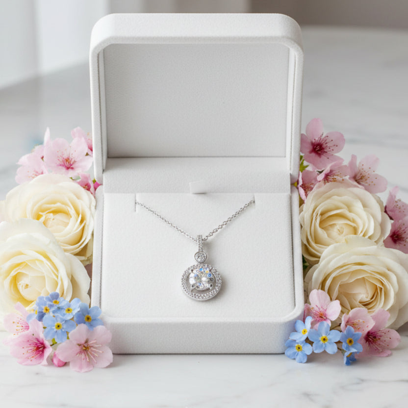 Starlight Compass 1.3 Carat Moissanite Necklace set in 18K Gold Plated 925 Silver (GRA) Capella Jewellery