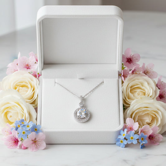 Starlight Compass 1.3 Carat Moissanite Diamond Necklace set in 18K Gold Plated 925 Silver (GRA)