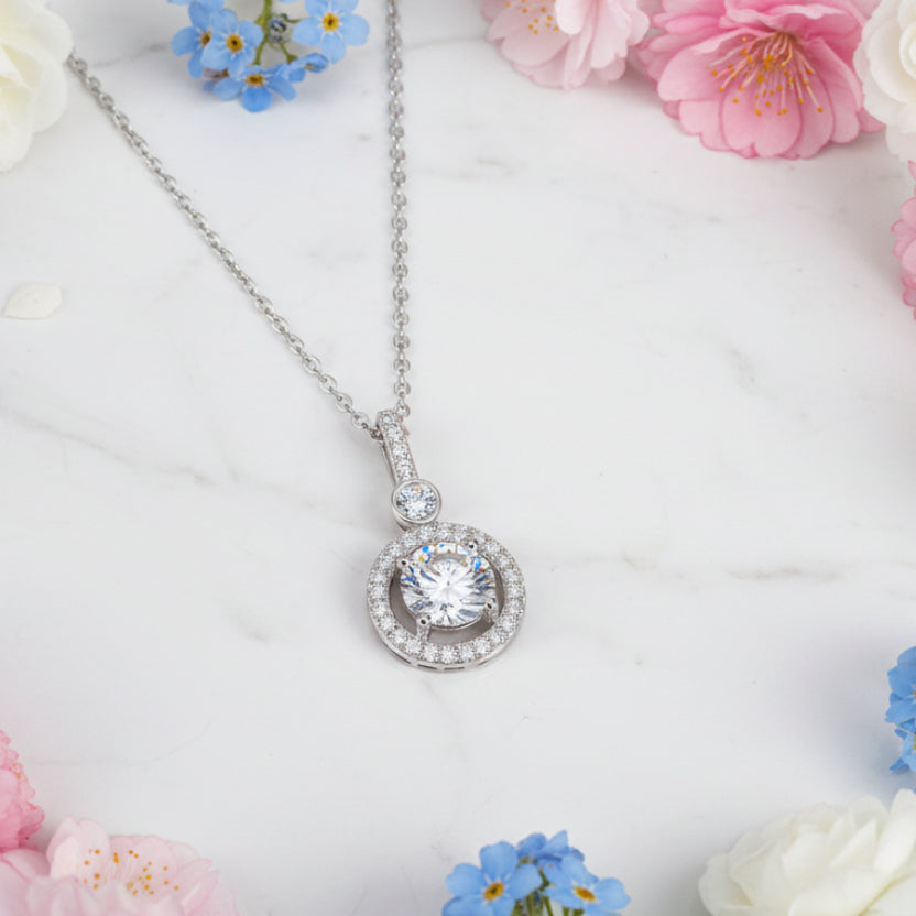 Starlight Compass 1.3 Carat Moissanite Necklace set in 18K Gold Plated 925 Silver (GRA) Capella Jewellery