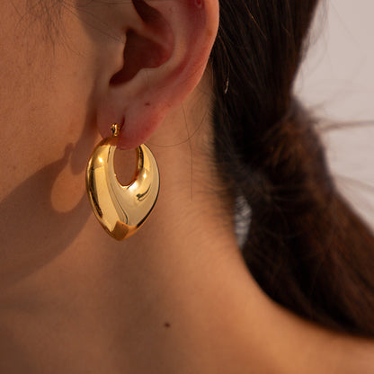 European Inspired Heart Shaped Design Earrings set in 18k Gold Plated 316L Stainless Steel Capella Jewellery