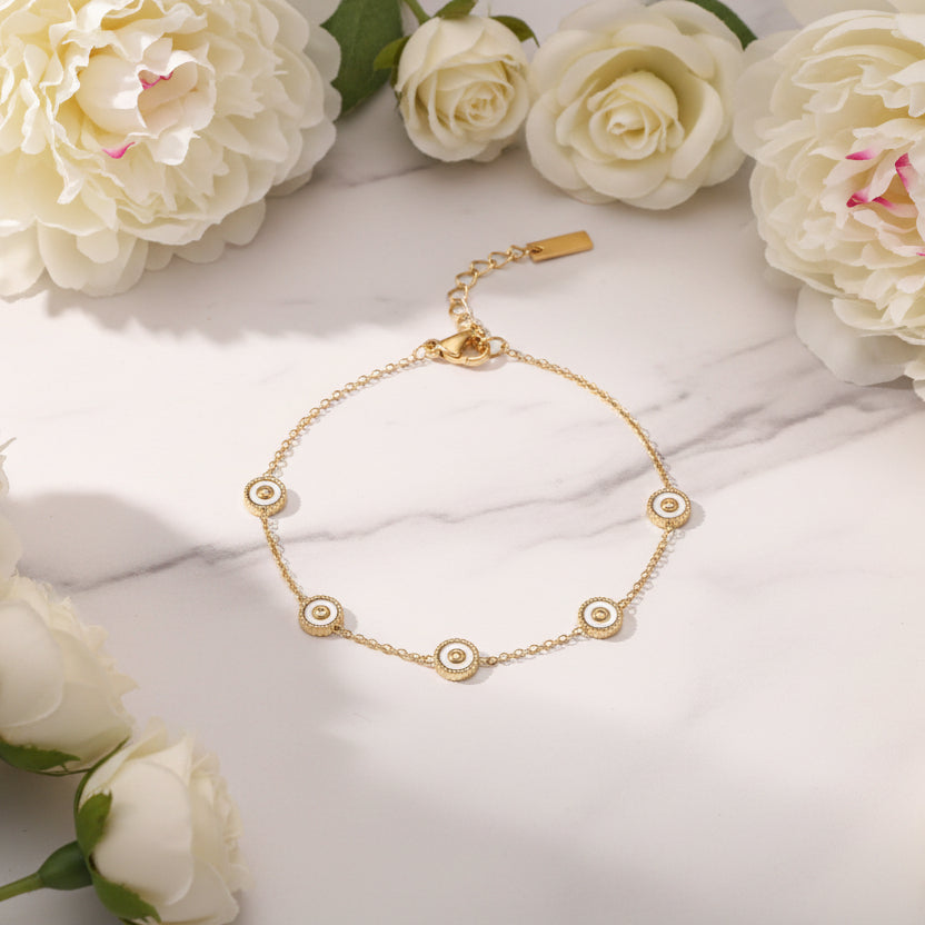 European Rome Inspired Deign Summer Necklace and Bracelet set in 18K Gold Plating Capella Jewellery