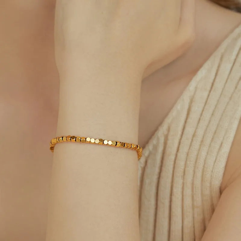 Modern French Chic Fragmented Candy Sweets Bracelet set in 18K Gold Plating Capella Jewellery