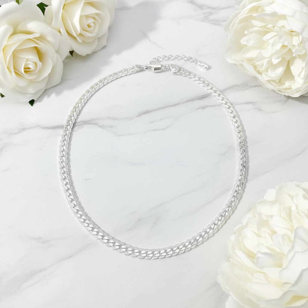 Classic Italian Inspired 5mm Side Chain Design Matching Necklace and Bracelet set in 18K Gold Plating Capella Jewellery