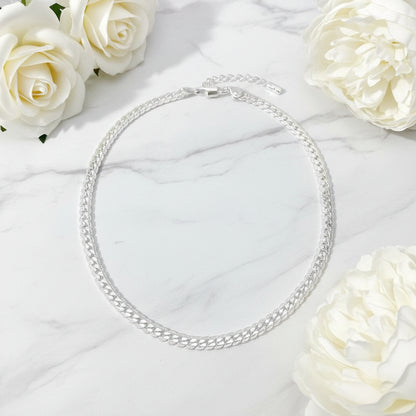 Classic Italian Inspired 5mm Side Chain Design Matching Necklace and Bracelet set in 18K Gold Plating Capella Jewellery