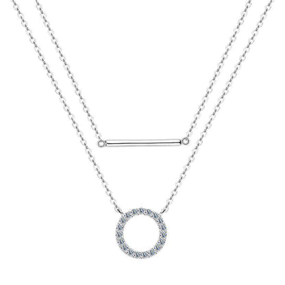 Double-Layer Twin Halo 0.3 Carat Moissanite Necklace set in 18K Gold Plated 925 Silver (GRA) Capella Jewellery