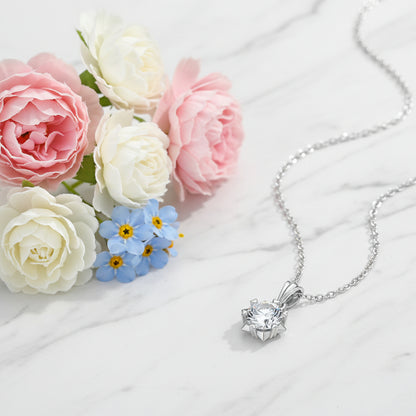 European Shining Star 1 Carat Moissanite Pendant set in 18K White Gold Plated 925 Silver (GRA) Capella Jewellery