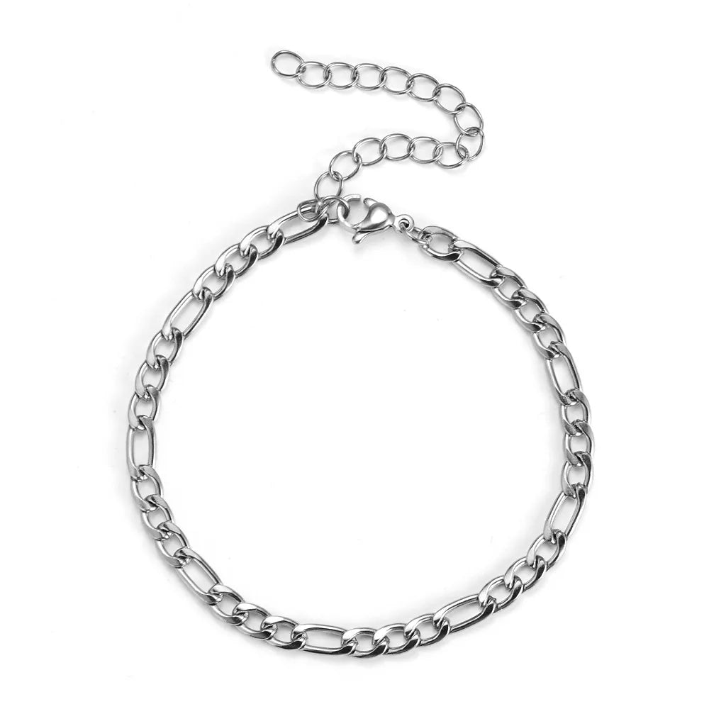 Modern Ladies Fashion Curb Chain Bracelet and Anklet set in 18K Gold Plating