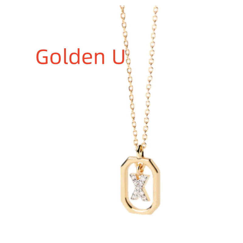 Personalized Mini Letter 18K Gold Plated 925 Sterling Silver Necklace for Women