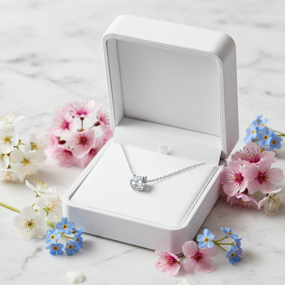 European Design Solitaire 5 Carat Moissanite Diamond Pendant set in 925 Sterling Silver (GRA)