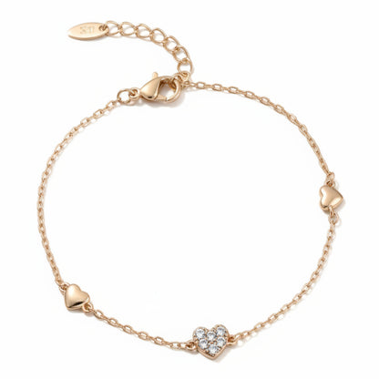 Delicate European Heart Inspired Natural Zircon Gemstone Bracelet set in 18K Gold Plating Capella Jewellery
